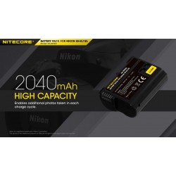 NITECORE ΜΠΑΤΑΡΙΑ for Nikon EN-EL15b, 7.2V , 2040mAh, 14.6Wh
